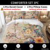 2/3Pcs Artistic Colorful Flower Duvet Cover Set, Soft Breathable Wrinkle Resistant Bedding with Pillowcases, Machine Washable