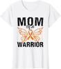 Mom Of A Warrior Leukemia Awareness Orange Ribbon Graphic T-Shirt