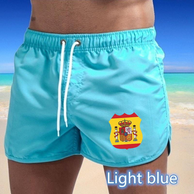 2025 Summer New Men's Quick-Drying Swim Trunks Sports Pants Swimwear Beach Shorts Jogging Shorts Spanish Elemental Printing
