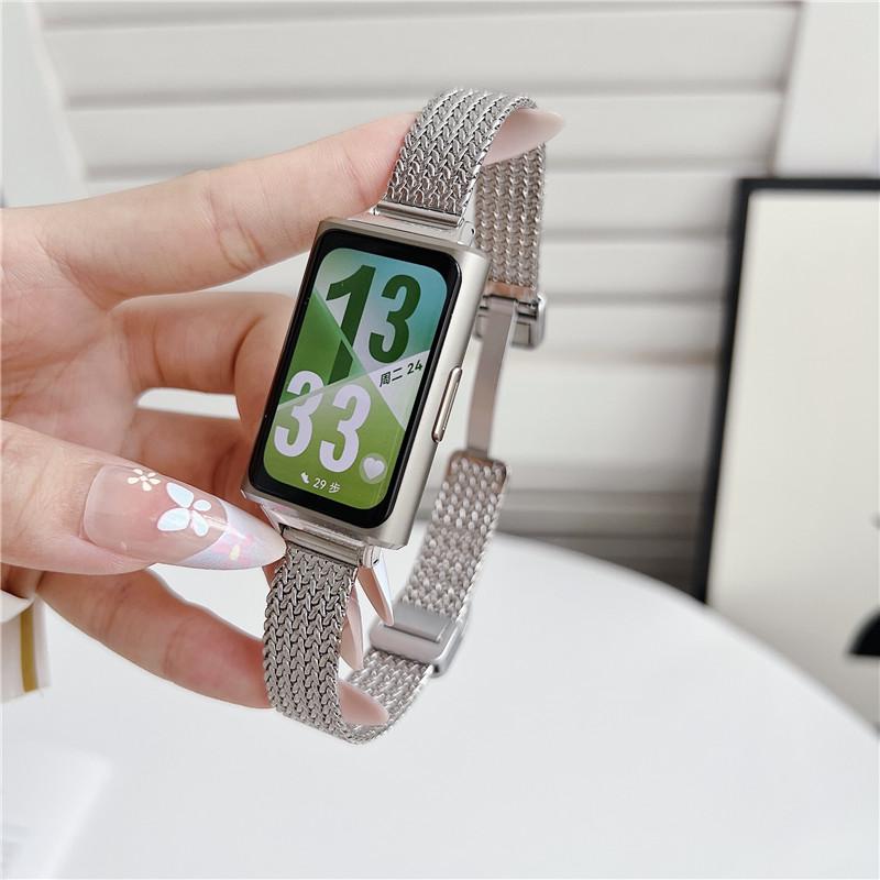 

Магнитный Миланский Ремешок Для Умных Часов Huawei Band 11 Браслет Наручный Ремешок Для Huawei Band 11 Pro Металлический Ремешок Аксессуары for Huawei band 11 серебряный