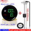Ized 2 In 1 Dual 52mm Fuel Level Gauge+Voltmeter with Alarm Light 0-190 Ohm Fuel Level Sensor for Marine Boat Car 12V 24V