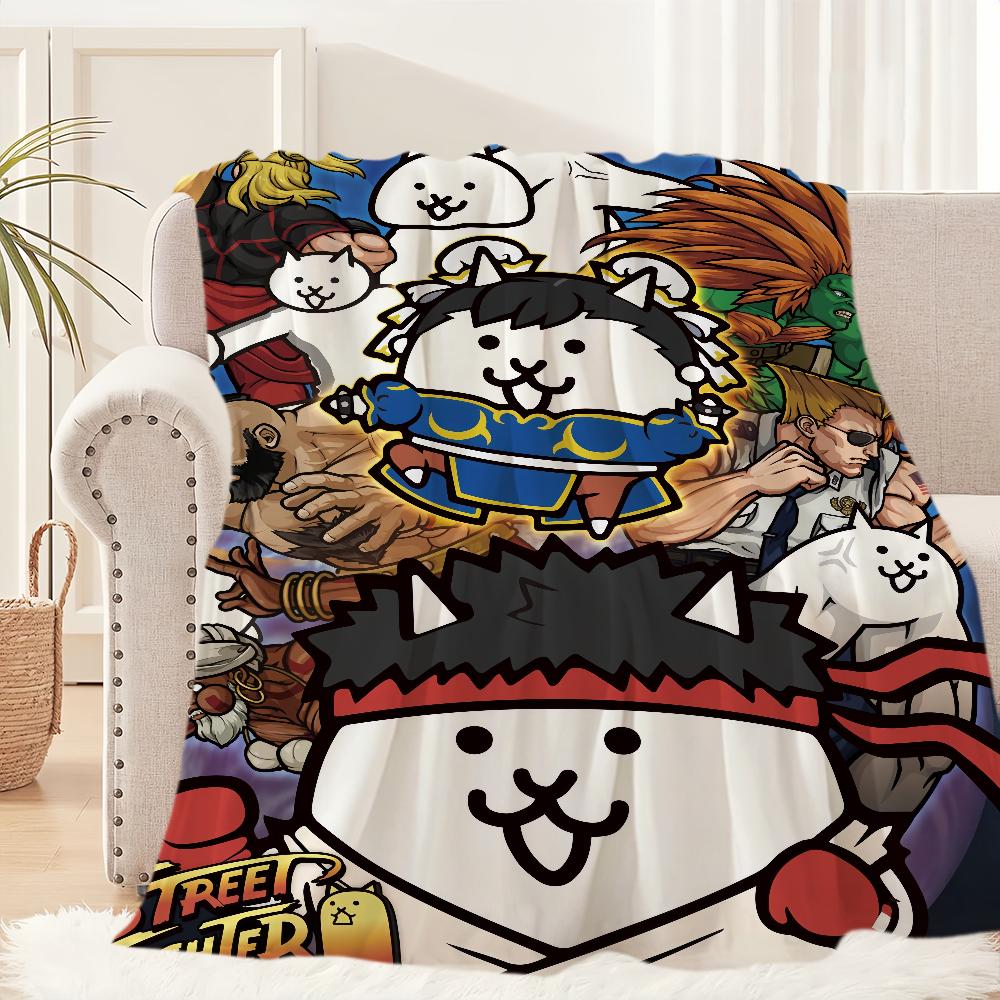 Game art Warm Soft Plush Nap Blankets Sofa rug for Living Room The B-Battle Cats Office Bedroom Home Travel Kid Gifts Flannel