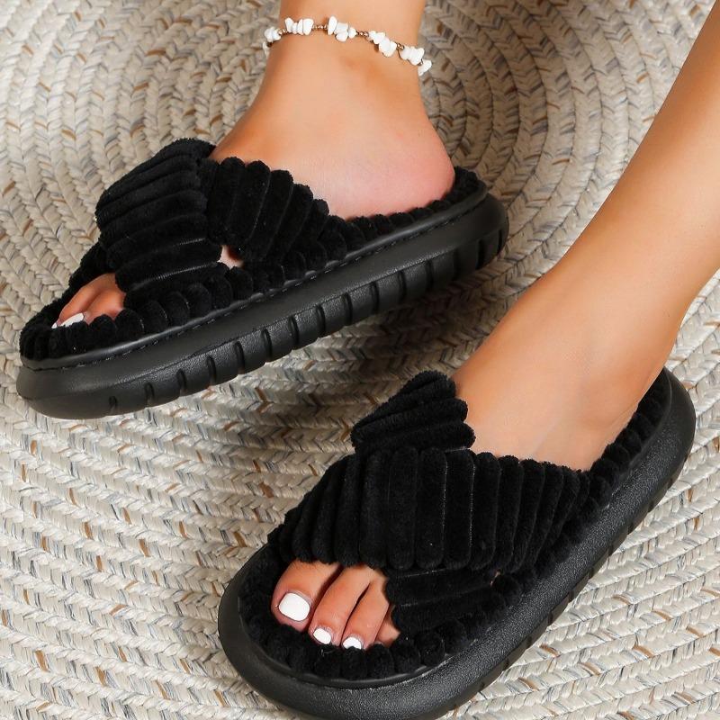 Slippers Women, Four Seasons Indoor Home Shoes, Soft Bottom Home Outside Slippers, Thick-soled Slippers, Cotton Slippers