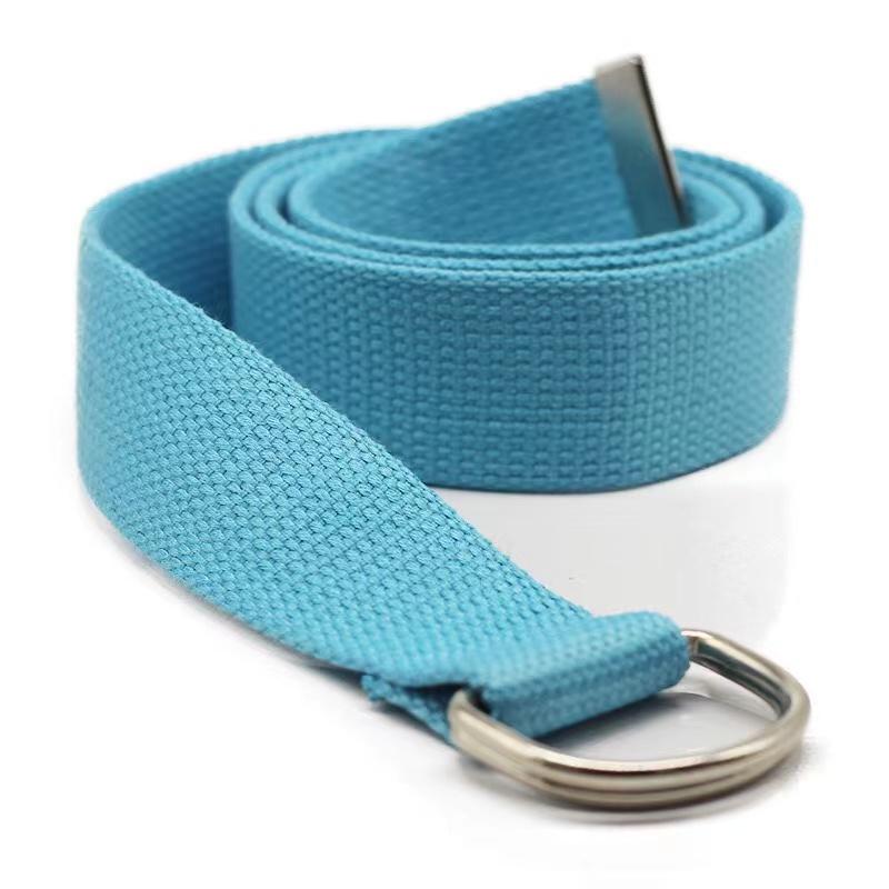 

Ремень с D-образным кольцом, пряжкой, молнией, в стиле Харадзюку, универсальный, очень длинный холщовый ремень, для влюбленных, однотонный длинный ремень 110cm небесно-голубой