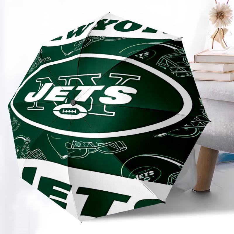 Printed New York Jets logo Folding Umbrella,Outdoor,Leisure,And Travel Umbrella,Durable Umbrella Fabric,Birthday And Holiday Gift