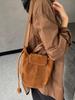 High-End Frosted Cowhide Leather European Fashion Hobo Crossbody Saddle Bag for Women