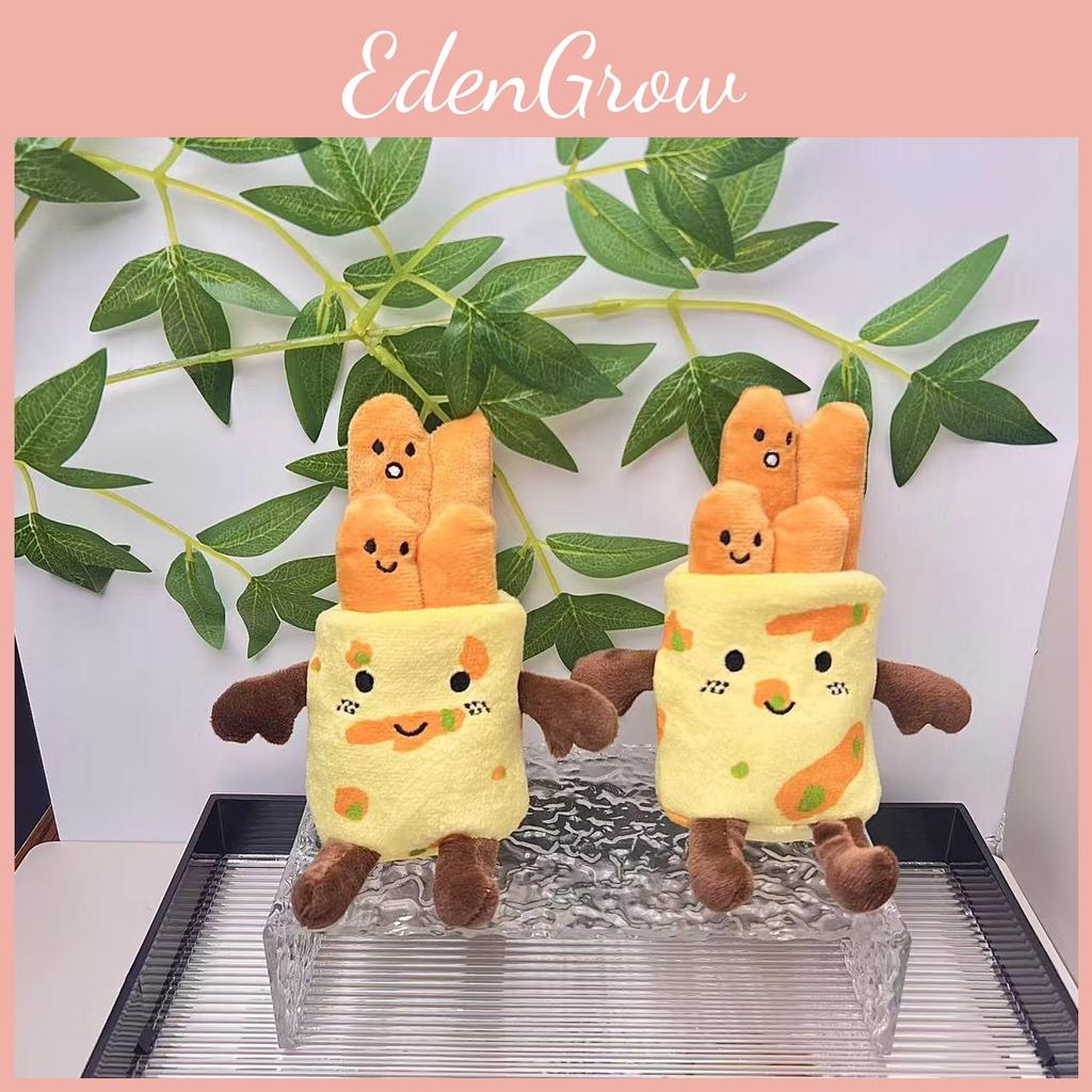 Cute Plush Pancake Food Doll Keychain Soft Pp Cotton Adorable Pendant Accessory