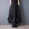 Plus Size High Waist Vintage BLACK Spring Summer Casual Loose Long for Woman Skirts Womens Skirt