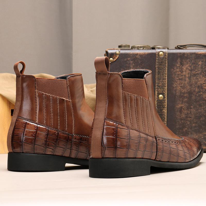 8655 Chelsea boots Chelsea Brock short boots men's pointed Martin boots, large size foreign trade men's shoes