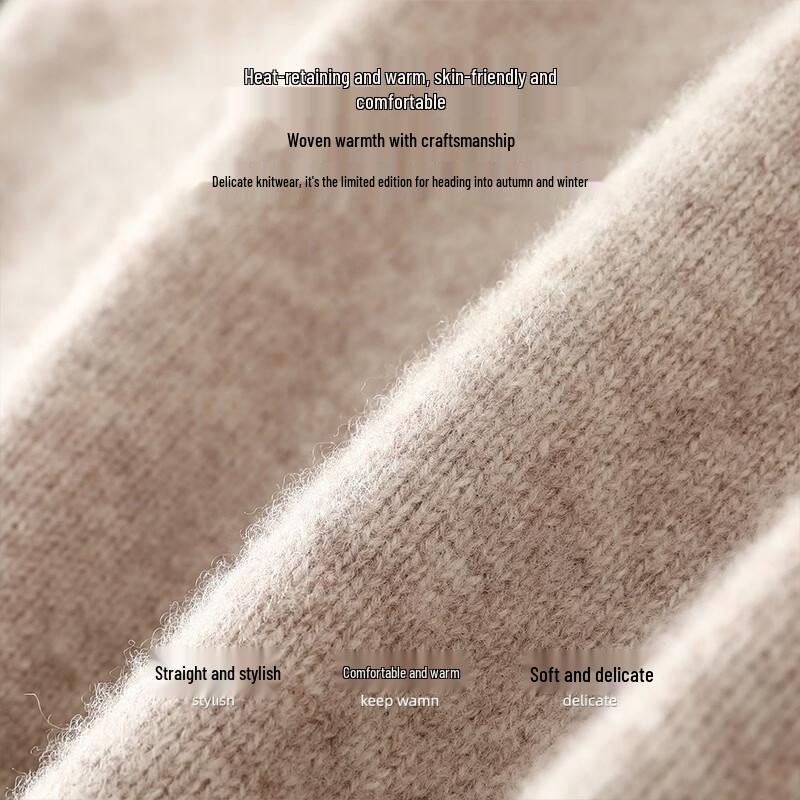 Hengyuanxiang Men's Thickened V-Neck Wool Sweater