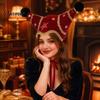 Kreative Weihnachts-Outfit-Accessoires Narrenhut, Samtstern-Clownhut mit Goldverzierung, Pompons, Lustige Cosplay-Aufnäher, Pompons, Verstellbares Band, Kopfbedeckung