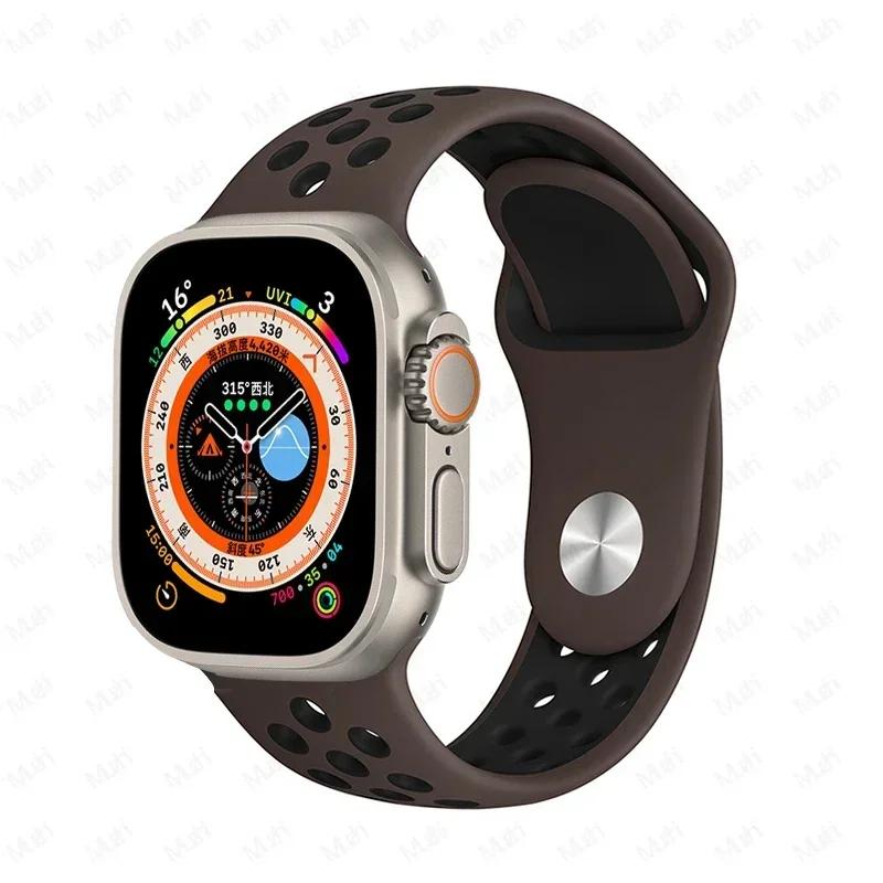 Sportarmbänder für Apple Watch Series 10 42mm 46mm Armband ultra 2 49mm 40mm-44mm 45mm 41mm Silikonarmband iwatch 10 9 8 7 6 SE 5 4 3