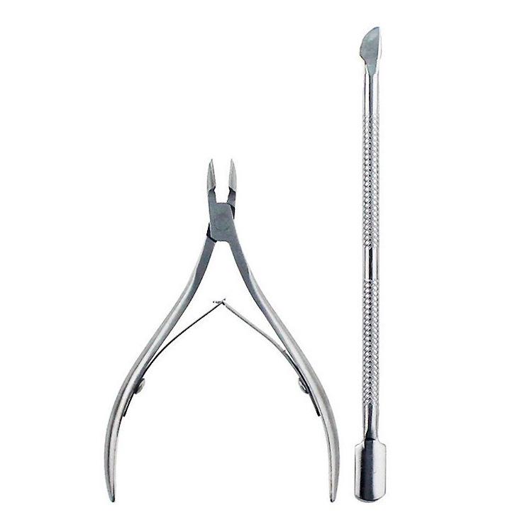 Stainless Steel Manicure Set: Cuticle Nipper, Pusher, and Fork
