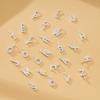 925 Sterling Silver Trendy DIY Fashion Jewelry Pendants Charms Zircon 26 Alphabet Beads A-Z Letter for Women Children's Necklace