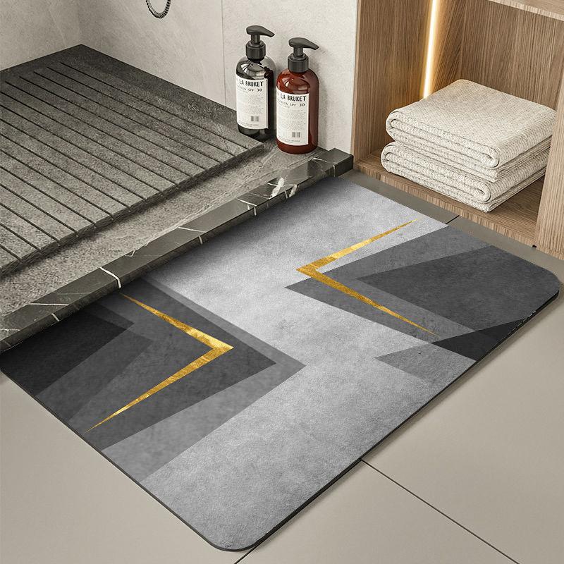 1PC Bathroom Absorbent Floor Mat Diatom Mud Upholstered Toilet Foot Mat Toilet Non-Slip Quick Drying Floor Mat Home Decor