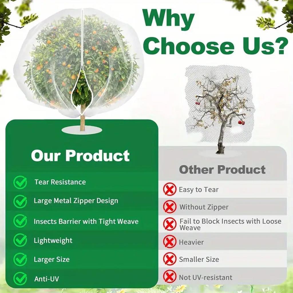 New Plant Insect Screen Cover with Zip Fruit and Vegetable Protective Bag Cover Net Fruit Tree Bird Screen for Orchards