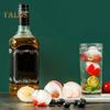 Isbollsform 4 Hål Rund Iskubform Lätt Fyllning Släpp Isbollsform med Silikonlock för Whiskey Cocktails