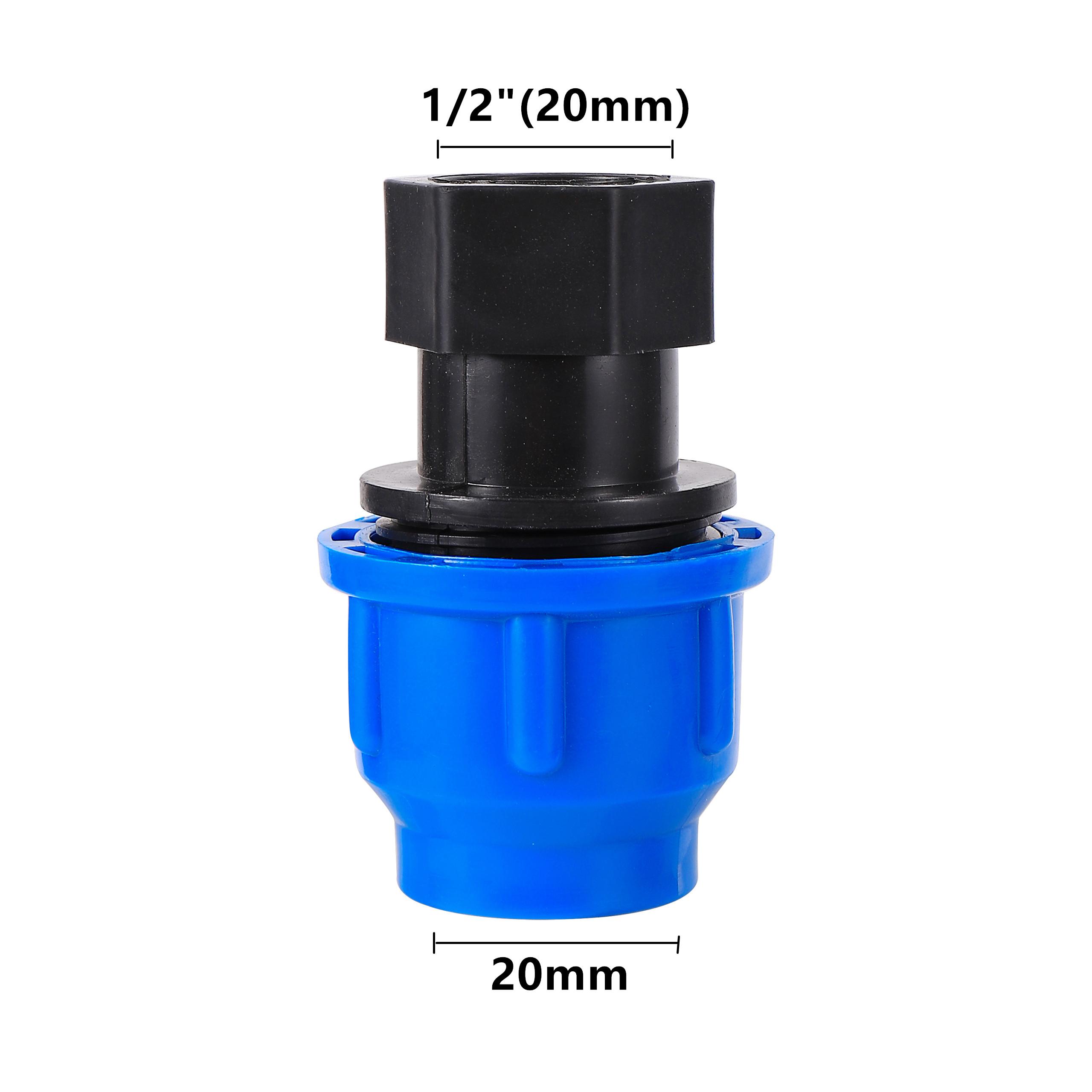 

1/2 3/4 1 1.2 1.5 Female Thread Plastic PP Thick Quick Connector tube Adapter PE Pipe Fittings for Irrigation system