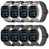 Armband für Apple Watch Serie 10 Ultra 9 8 7 SE 6 5 4 3 2 1 46mm 49mm 45mm 44mm 42mm Titanfarbenes Metallverbinder Nylon Uhrenarmband