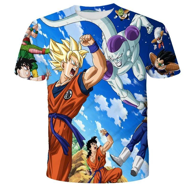 2026 Men's Dragon Ball T-shirt for Adult Summer Short Sleeved Children's Cartoon T-shirt for Boys
