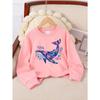 Kids Sweatshirt Floral Whale Patterned Crewneck Sweatshirt for Girls, Suitable for Machine Washing. Ideal for Spring And Autumn