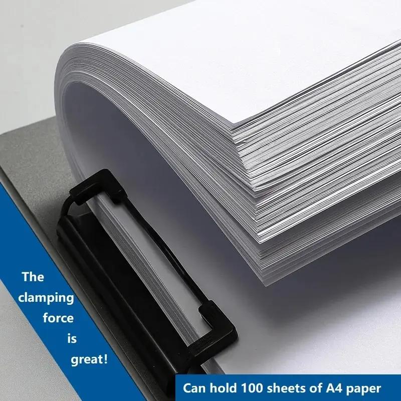 1-5pcs A4 File Folder(Single/Double Clip)with Clipboard Cover-Document Organizer for Business,School,Stationery,Office Supplies