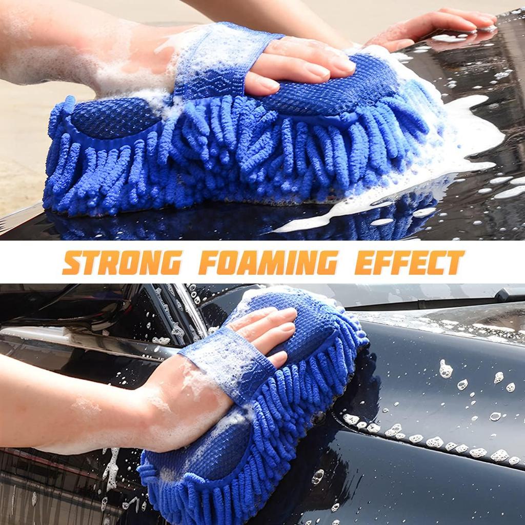 Car Wash Microfiber Chenille Sponge Care Washing Brush Thick Pad Household Cleaning Wash Towel Auto Gloves Styling Accessories