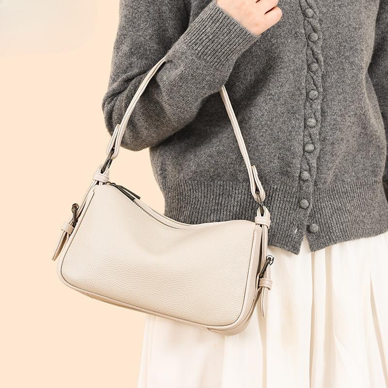 Fashionable and Casual Large-capacity Pillow Bag, Single-shoulder Crossbody Bag Made of Cowhide