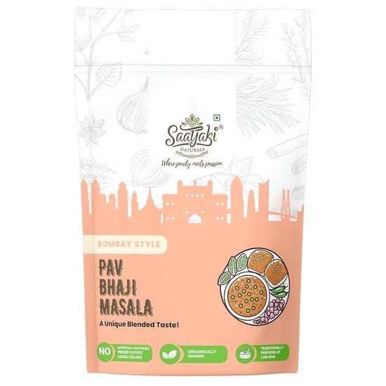 

Saatyaki Naturals Pav Bhaji Masala -50gm| Pure and Authentic Mumbai Style Spice Blend for Pav Bhaji, Dabeli, Desi Bhaji| Homemade Style 50GM