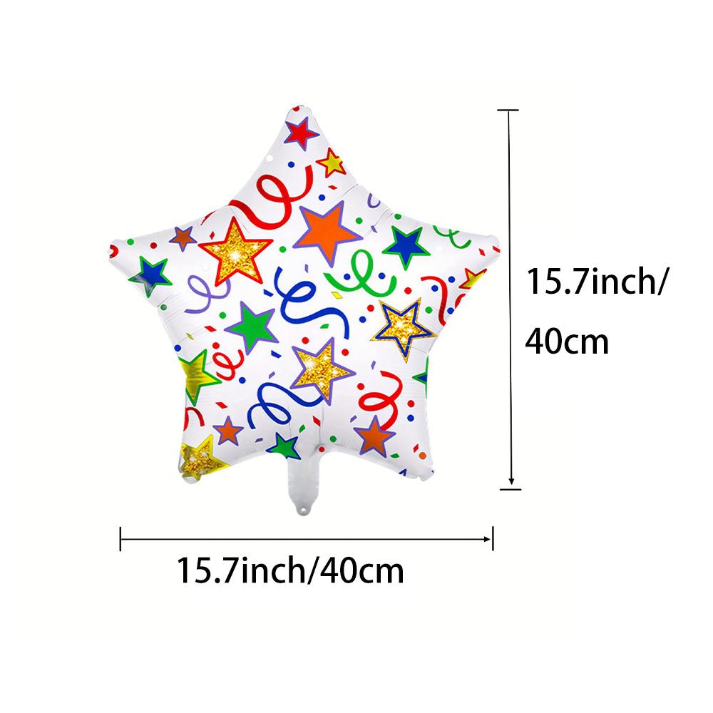 5-Piece Set of Aluminum Foil Balloons for Graduation Season, Including Graduation Doctorate Balloons, Round Balloons, Five-Pointed Stars,