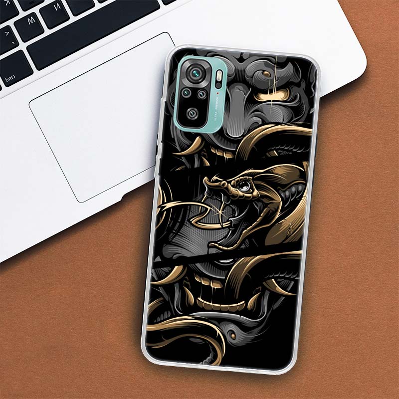Japanese Oni Hannya Demon Mask Phone Case For Xiaomi Redmi Note 10 9 8 11 Pro 10S 11T 11S 9S 8T 7 6 5 9A 9C 9T 8A 7A Print Cover