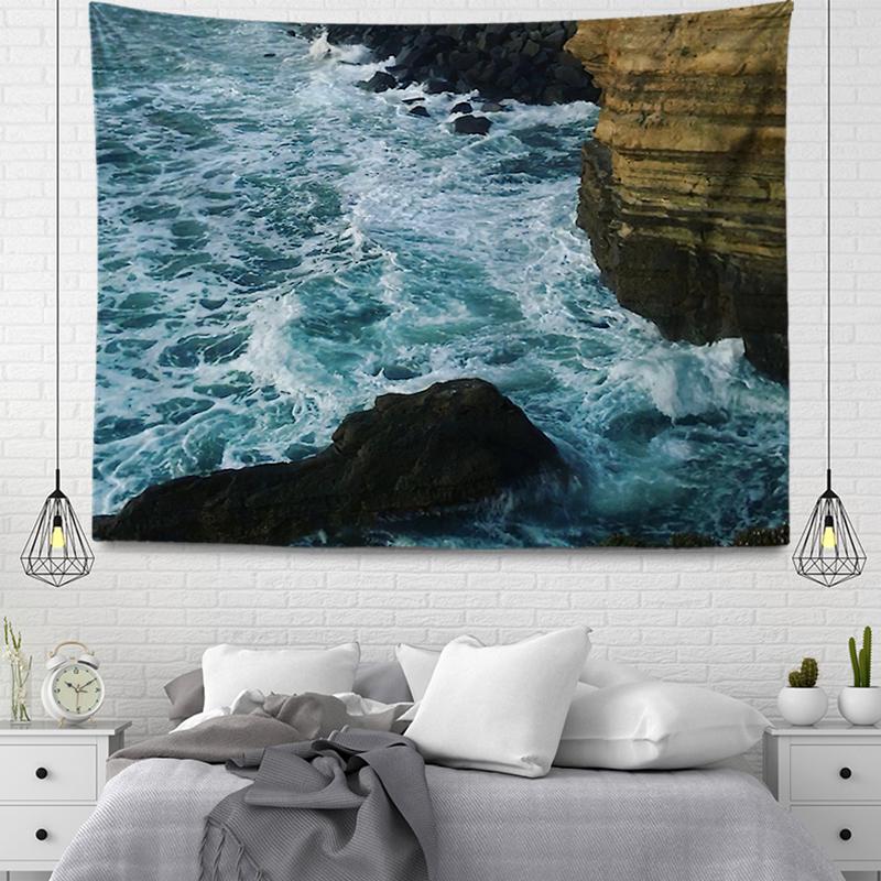 Wall Decor Tapestry Beautiful Room Decoration Blue Beach Accessories Wall Hanging Large Fabric Wall Home Autumn Decoration