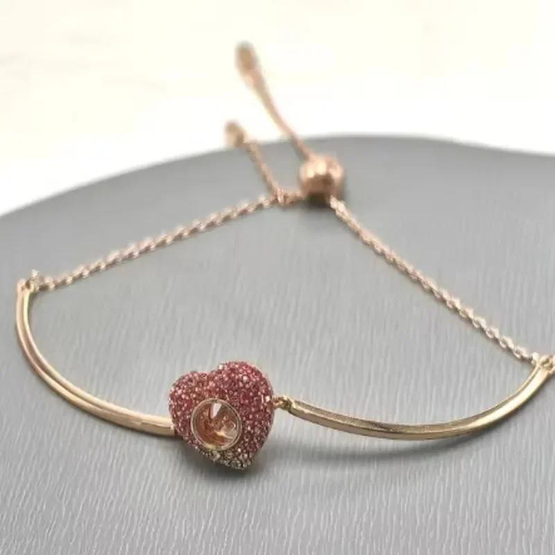 2026 New Trend Fine Jewelry Set Charming Heart Crystal Fashion Stainless Steel Necklace Earrings As a Anniversary Gift for Women