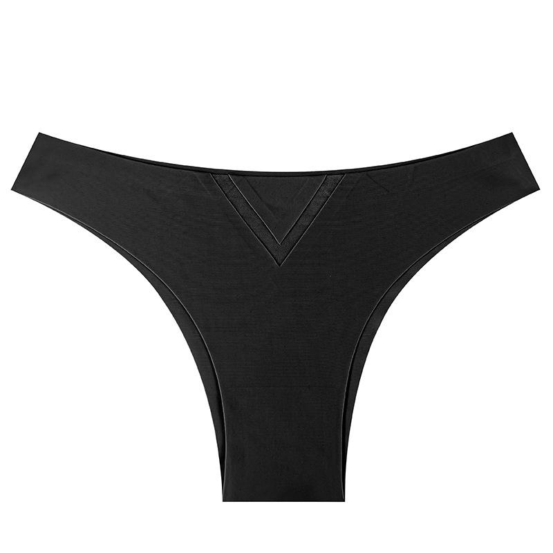 Ladies Spring and Summer Sexy Hollow Out Mesh Pure Color A Piece of Ice Silk Briefs