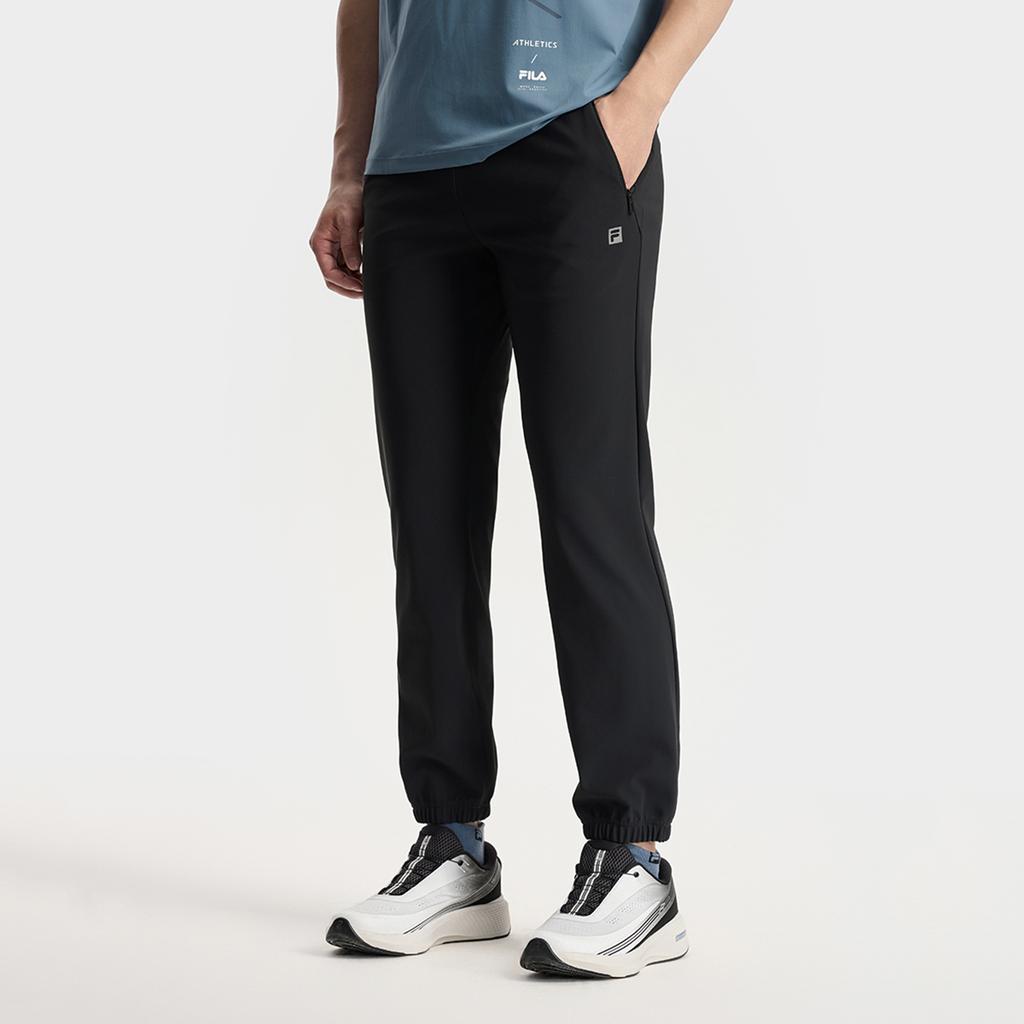 Fila Fitness Fashionable Breathable Lightweight Elastic Cuffed Knitted Sports Pants Men Pants A11M531609F-BK