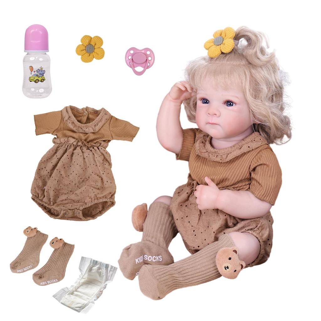 KEIUMI 18 Inch Reborn Baby Doll Full Silicone Vinyl Realistic Skin Like Newborn Girl Toy Children Birthday Gift