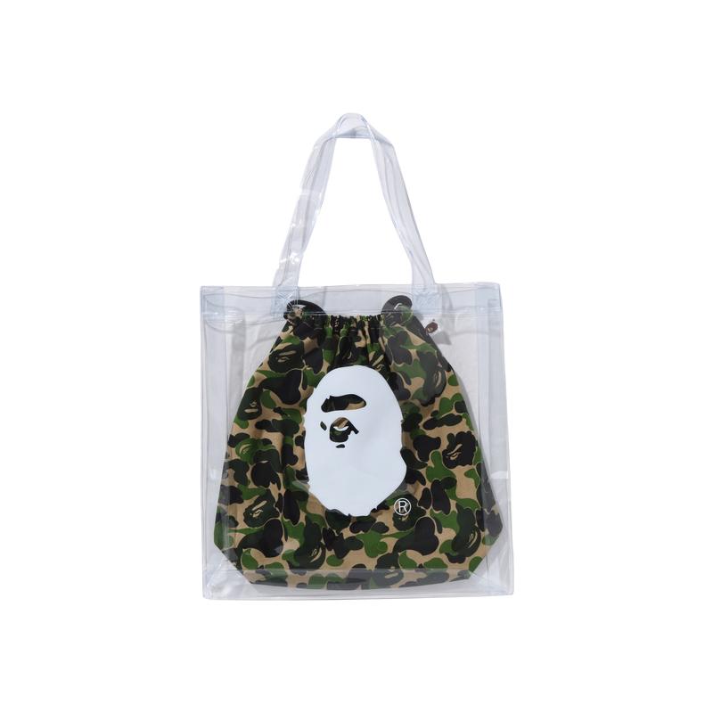 A Bathing Ape Camouflage Pattern Transparent PVC Tote Bag Unisex bags Green 0ZXBGM001891O Green GRXF 15990₽
