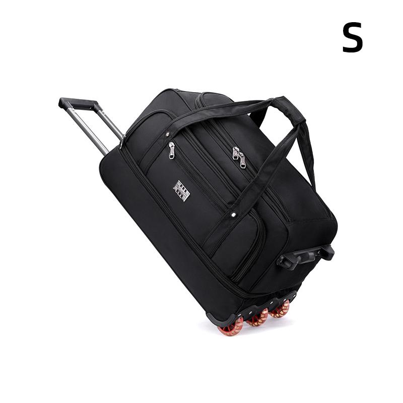 Дорожная сумка на колесах из ткани Оксфорд, очень большая складная дорожная сумка на колесах, унисекс, дорожная упаковка, сумка для хранения S чёрный