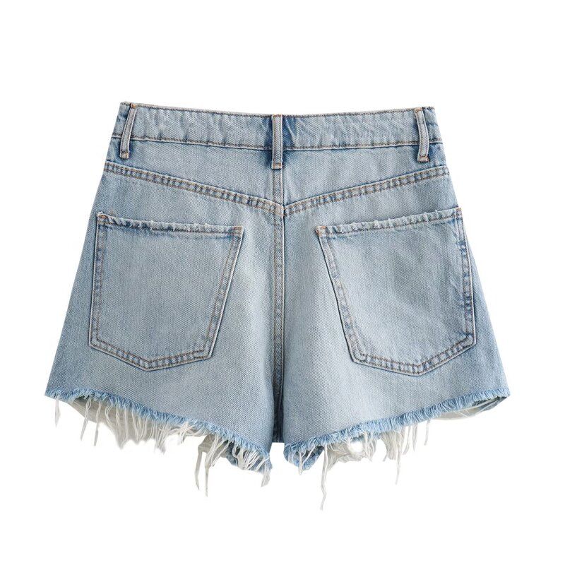 Fashion Style 2024 Autumn New Women's Clothing Mid Waist Stylish Easiest for Match Slim Looking Denim Shorts 8197202