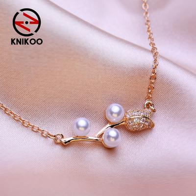 Cubic Zirconia Fashion Necklace Ladies Pendant For Women Girl Rose Flower Necklace Jewelry Gift