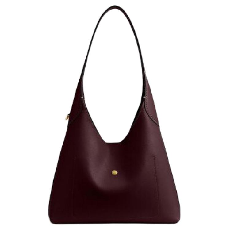 Coach Bolso Hobo para Hombro Brooklyn 28 Marca Logo Cuero Granulado Mediano para Mujer Color Borgoña CU068-B4MER
