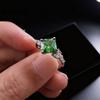 Jewelry Imitation Natural Ruby Emerald Square Ring Women'S Light Luxury Fashion Creative Color Treasure Ring
