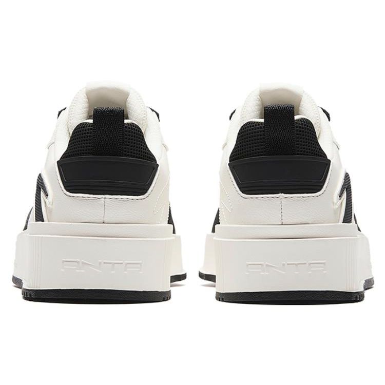 Anta Milch Kappe 2 Dicke Sohle Lässig Stoßdämpfung Niedrig geschnitten Skateboard Schuhe Damen Sneaker Schwarz Weiß 922348080-1