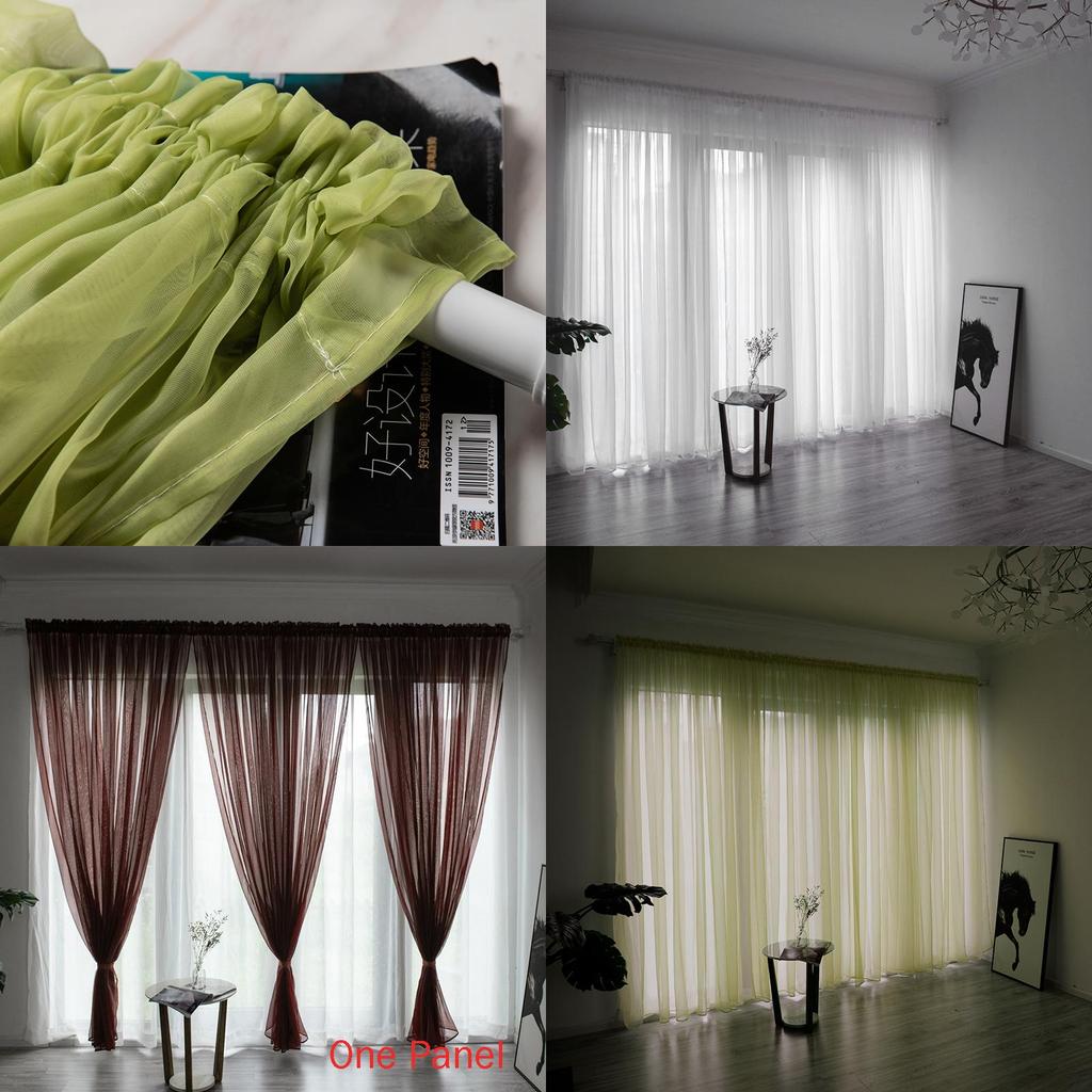 Luxurious Solid Sheer Panel Window Curtain With Comfortable Rod Pocket Design