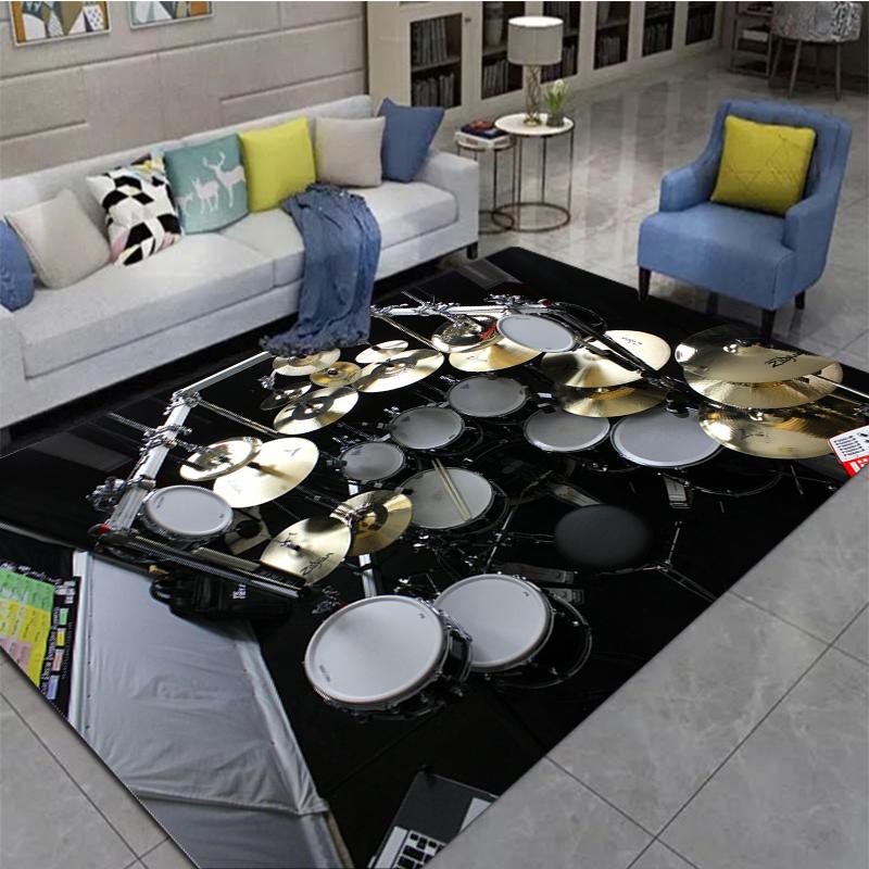 3D Drum Instrument Carpet, Living Room,bedroom, Sofa, Door Mat, Decorative Carpet, Drum Sound Insulation and Anti Slip Floor Mat