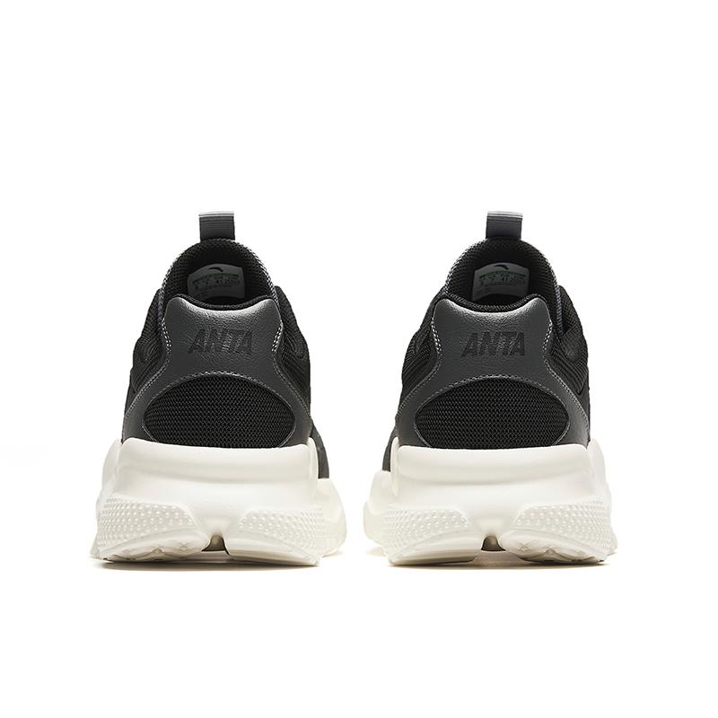 Anta Breathable Comfortable Resilient Non-Slip Wear-Resistant Low-Top Casual Shoes Men Sneakers Black Gray 912418854-1