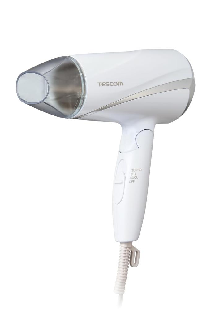 Tescom Protect Ion Hair Dryer, Foldable, High Airflow, Lightweight, Cold and Warm Air, White, TD360A-W