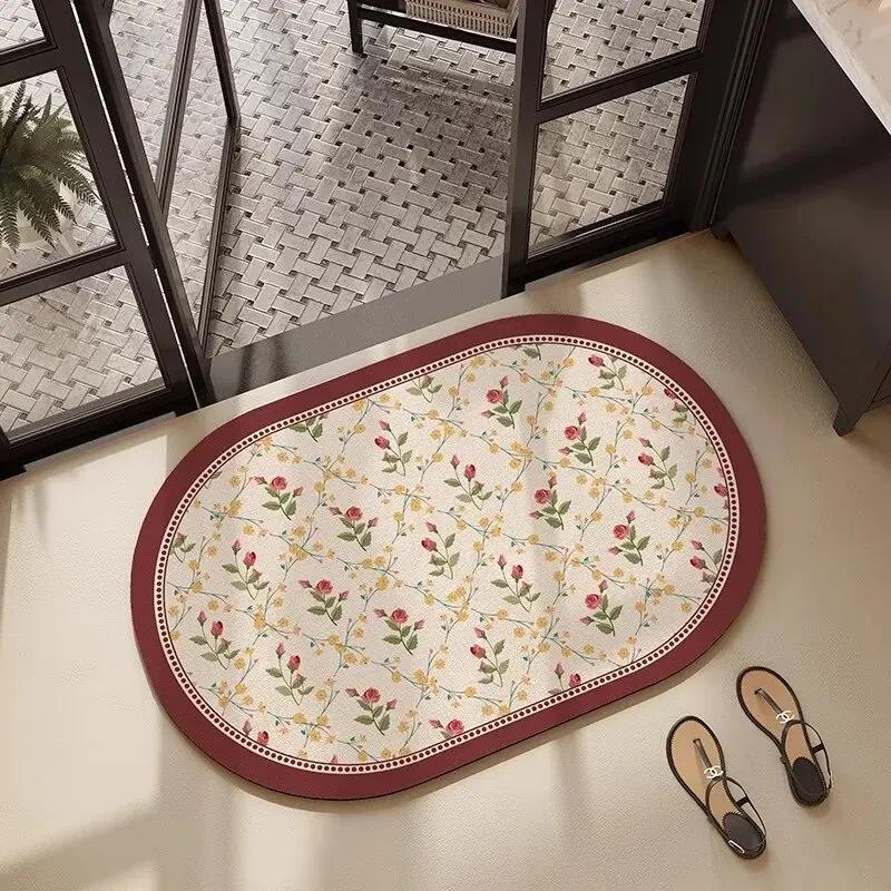 American Bathroom Carpet Cabinet Crystal Velvet Door Absorbent Mat Quick Dry Non-slip Mat Toilet Toilet Door Mat