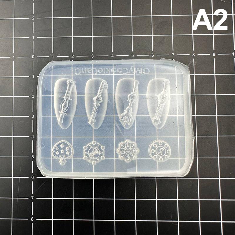 1Pcs Strawberry Silicone Nail Mold Nail Art Nail Template Nail Art Decorations Flute Instrument Shape Relief Manicure Mold