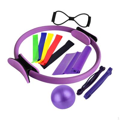 11 Pieces Pilates Ring and Ball Set Resistance Bands,Portable for Women with Stretching Stap,Workout